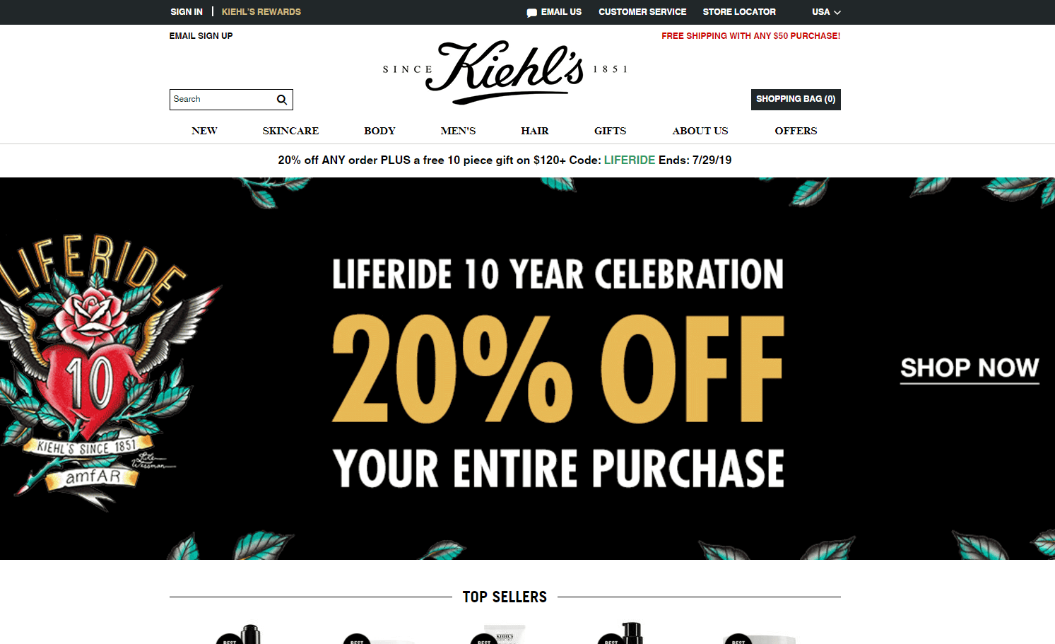 Kiehl’s优惠码2026 科颜氏官网全场护肤洗护产品热卖无门槛8折+满额送10件明星好礼 收高保湿面霜