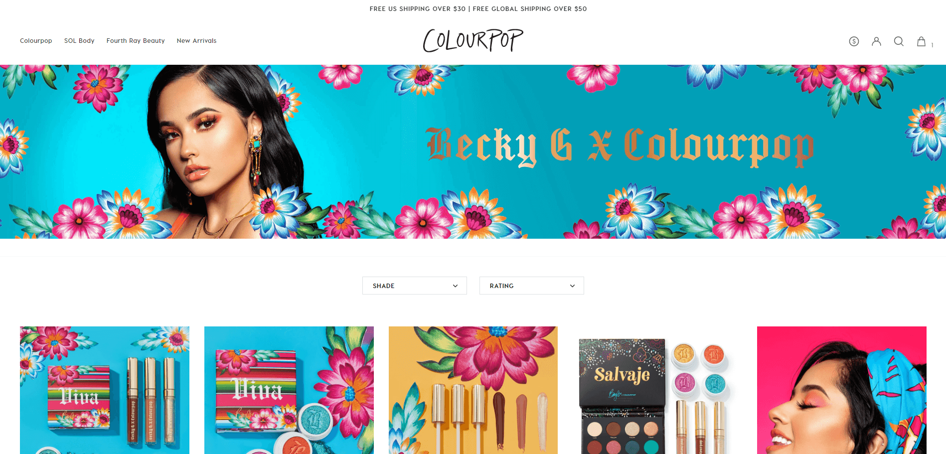 Colourpop优惠码2026 卡拉泡泡X Becky G 合作第二波联名彩妆含眼影、唇蜜