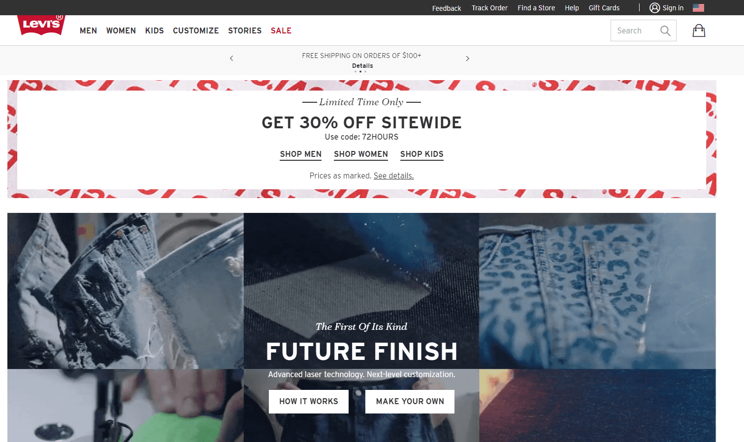 Levi’s优惠码2026 李维斯美国官网现有全场男女服饰额外7折促销满额免邮