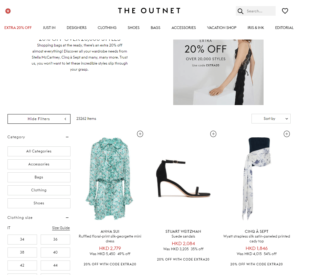 THE OUTNET折扣码2026 精选服饰鞋包低至3.5折+额外8促销支持直邮