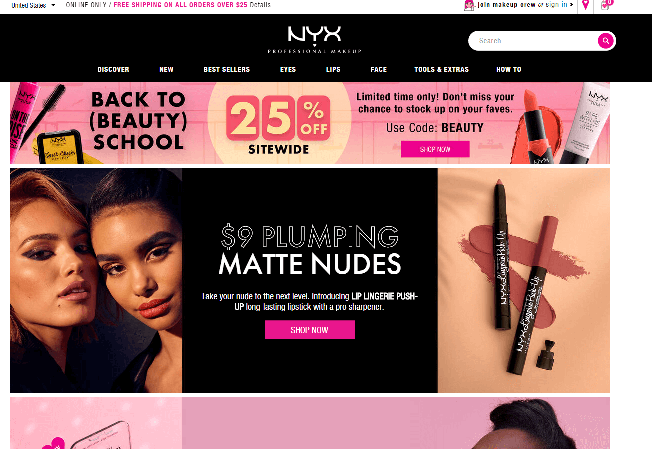 NYX优惠码2026 NYX cosmetics美国官网返校季全场美妆无门槛75折闪促折扣产品不参加
