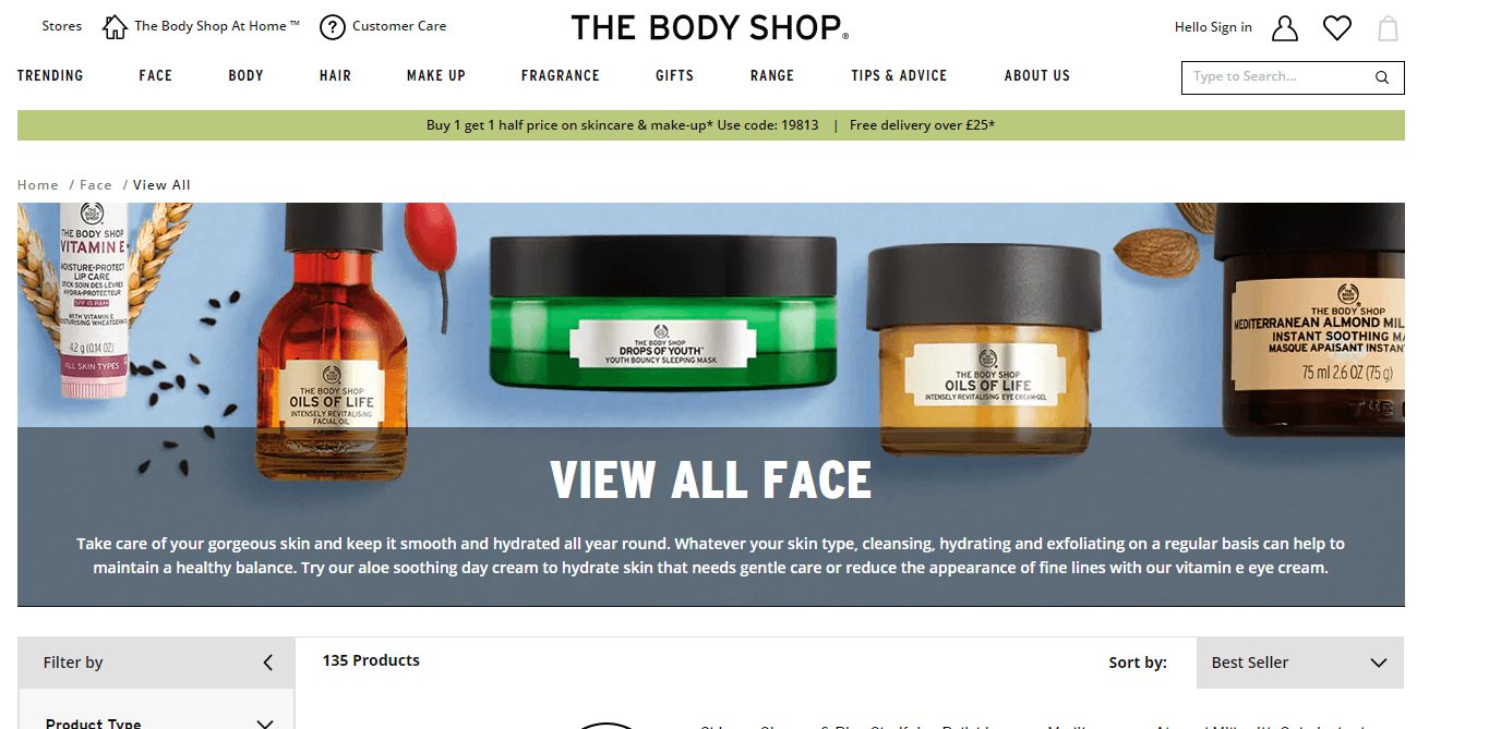 The Body Shop折扣码2026 彩妆护肤第二件半价促销英国境内满额免邮