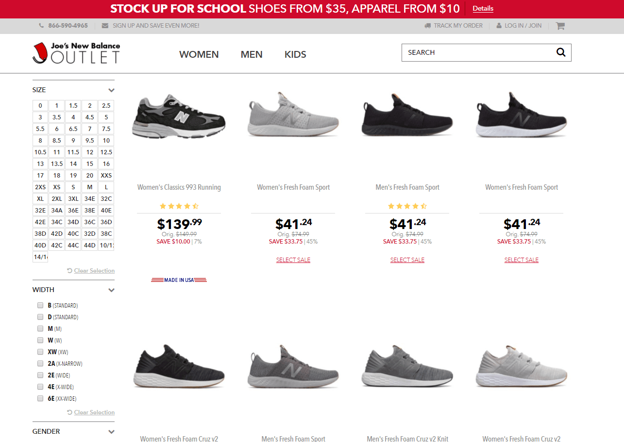 Joe’s NB Outlet优惠码2026 现精选运动鞋低至3折促销可叠加满额8折