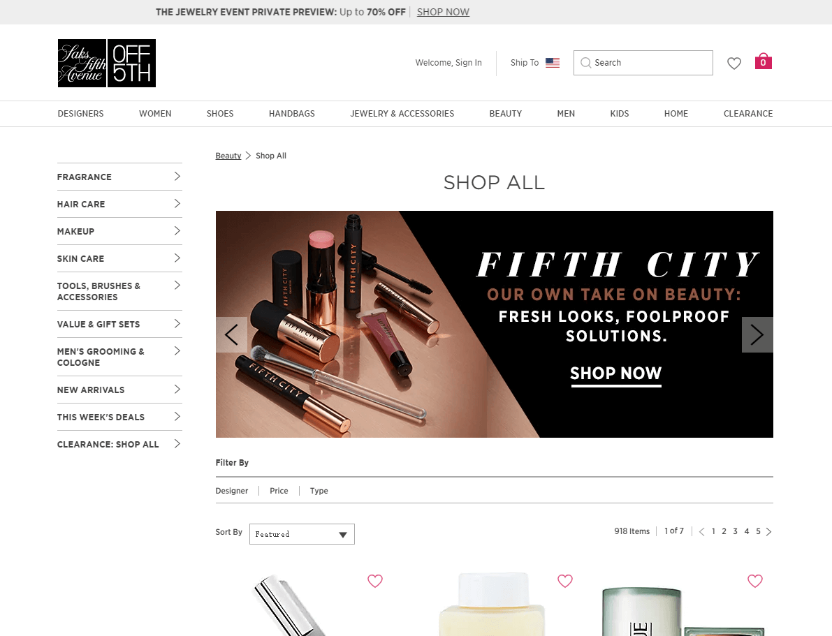 Saks Off 5th优惠码2026 现有精选专区低至6折促销上新新上MAC子弹头、Smashbox等
