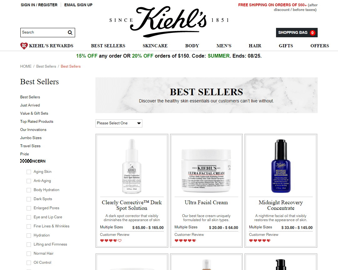 Kiehl's优惠码2026 科颜氏加拿大官网现有全场商品最高满额8折促销满额包邮