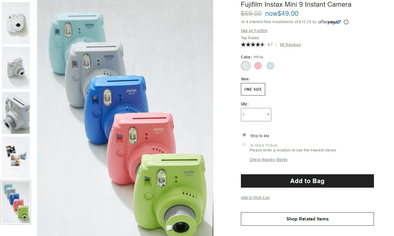 Urban Outfitters优惠码2026 Fujifilm富士instax mini 9拍立得相机 3色有货特价