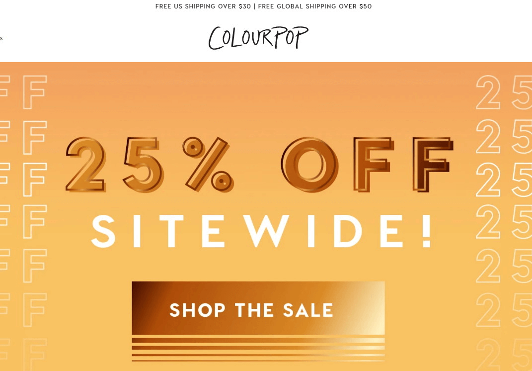 Colourpop优惠码2026 卡拉泡泡官网Labor Day劳工节全场彩妆无门槛75折促销 限量眼影盘也参加