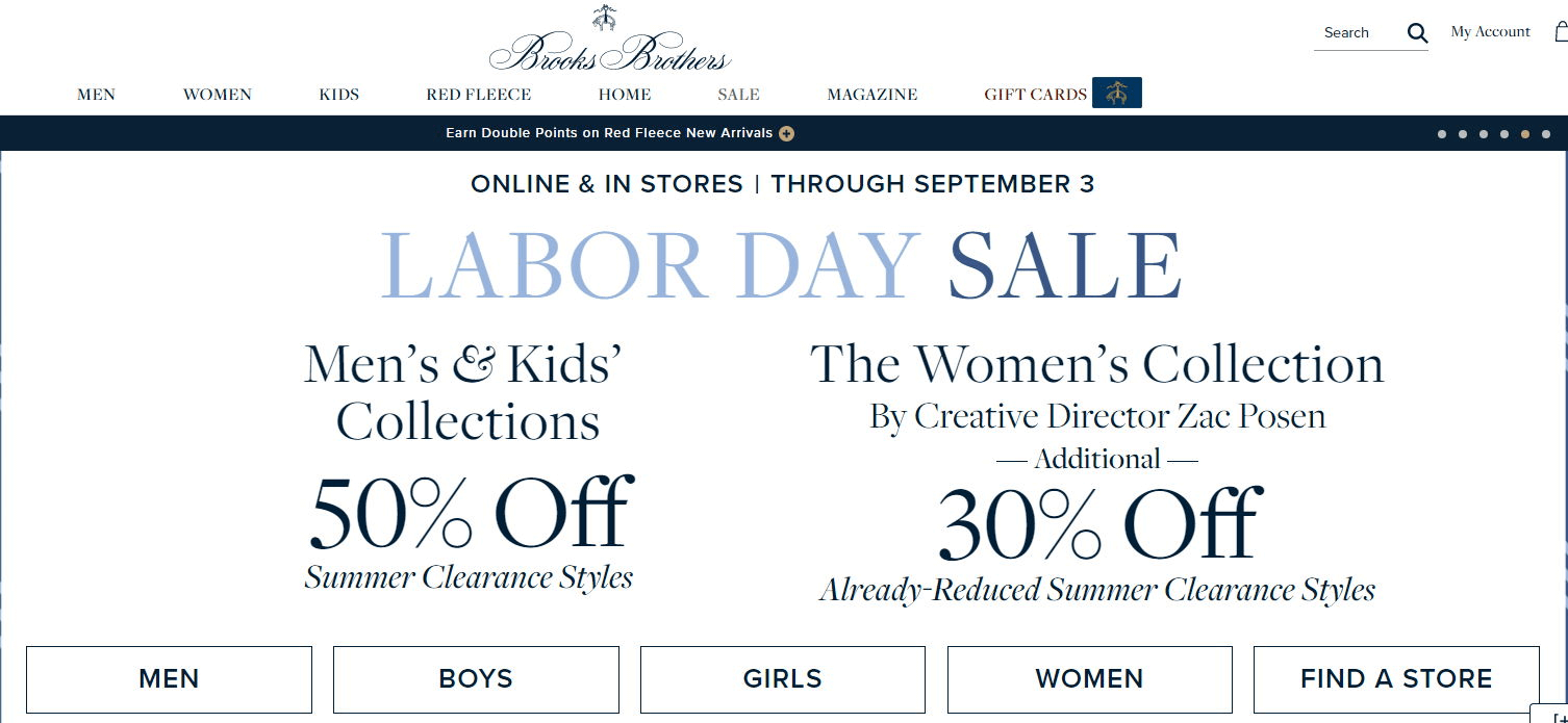 Brooks Brothers优惠码2026 Labor Day劳工节有精选鞋服额外7折促销满额免邮