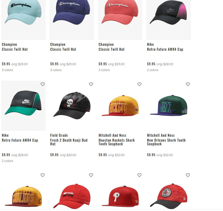 Jimmy Jazz优惠码2026 现有Champion、Nike、New Era等品牌帽子促销均一价.95