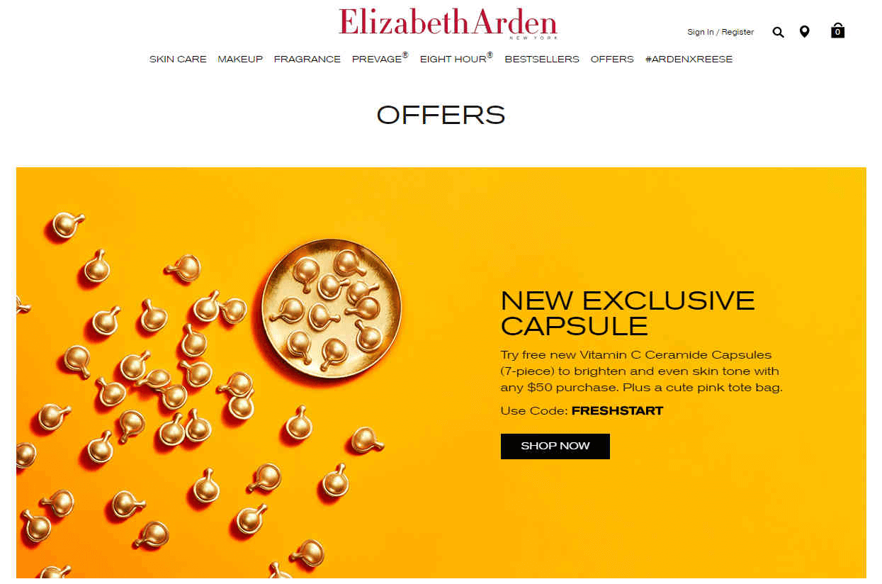 Elizabeth Arden优惠码2026 雅顿官网满$150享8折满$200加送$389大礼包