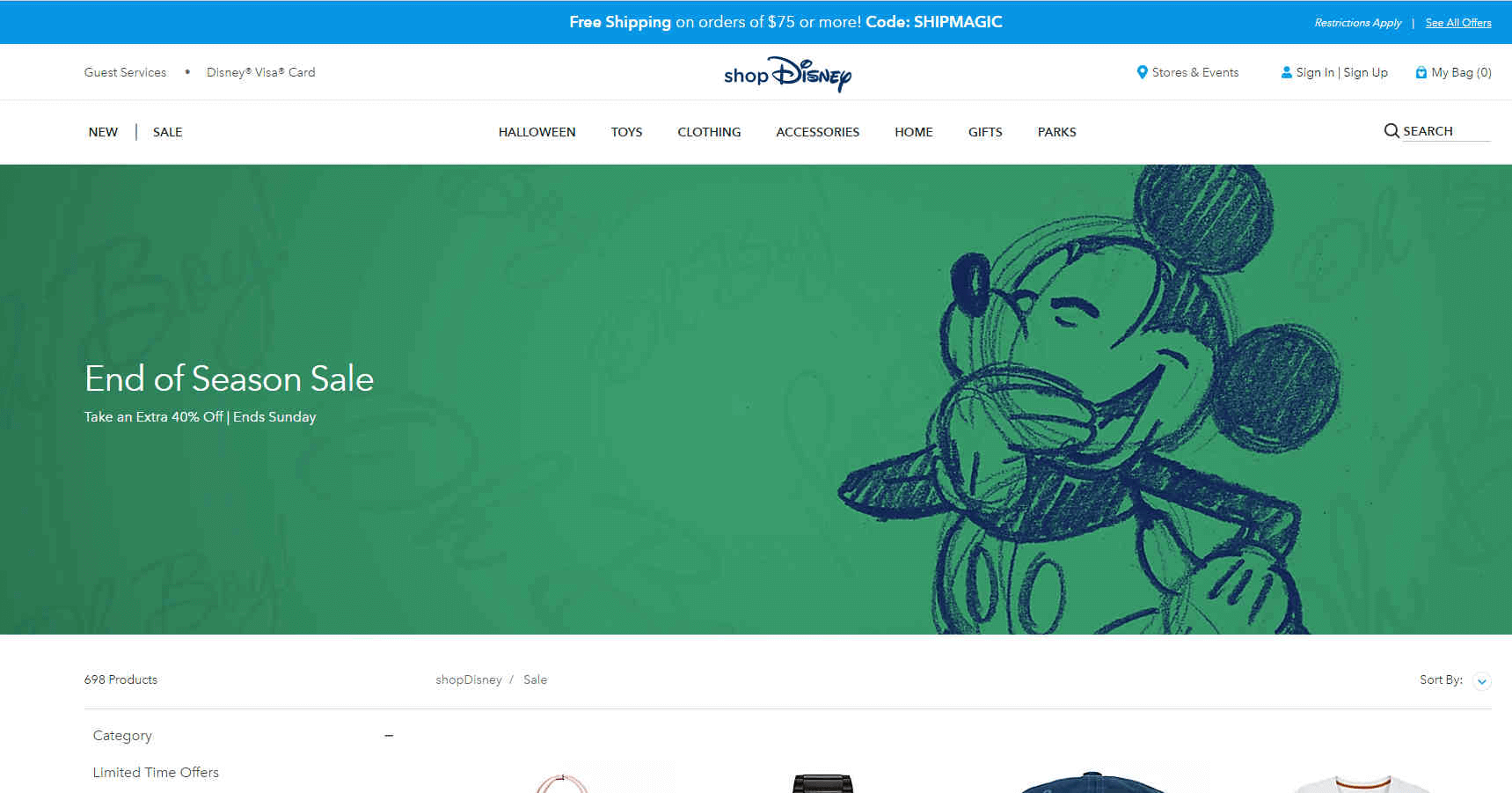 shopDisney优惠码2026 精选商品低至2.6折+额外6折促销满额免邮