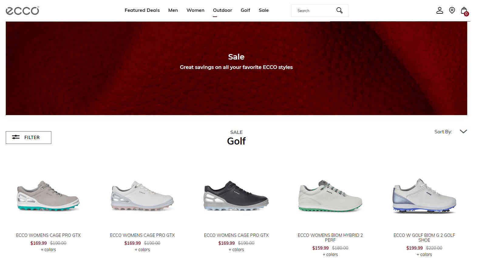 Ecco优惠码2026 精选golf高尔夫系列额外6折美国免邮
