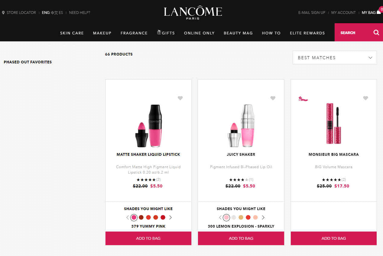 Lancôme优惠码2026 兰蔻美国官网精选美妆护肤低至2.5折促销摇摇乐只需.5
