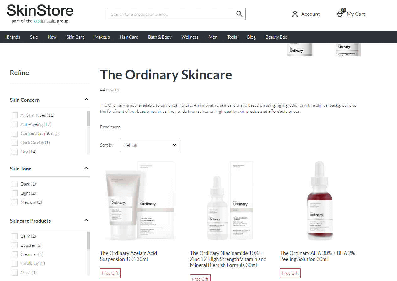 Skinstore优惠码2026 现有几款The Ordinary无门槛73折满$130送价值$81的礼包 直邮国内 支持支付宝付款