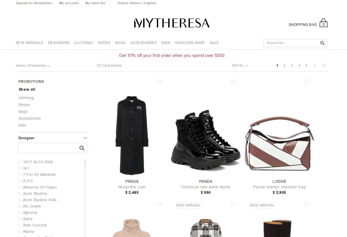 Mytheresa优惠码2026 现有精选大牌服饰鞋包最高满减200刀限时三天