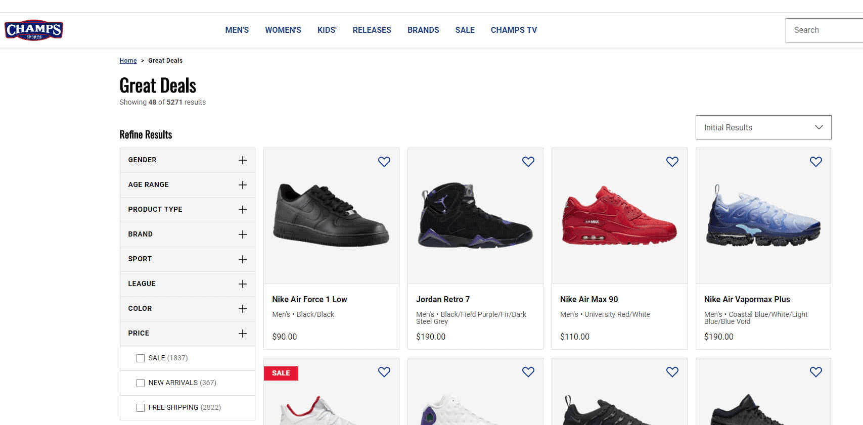 Champs Sports优惠码2026 精选adidas、Nike 等男女运动鞋无门槛额外8折再来满额免邮