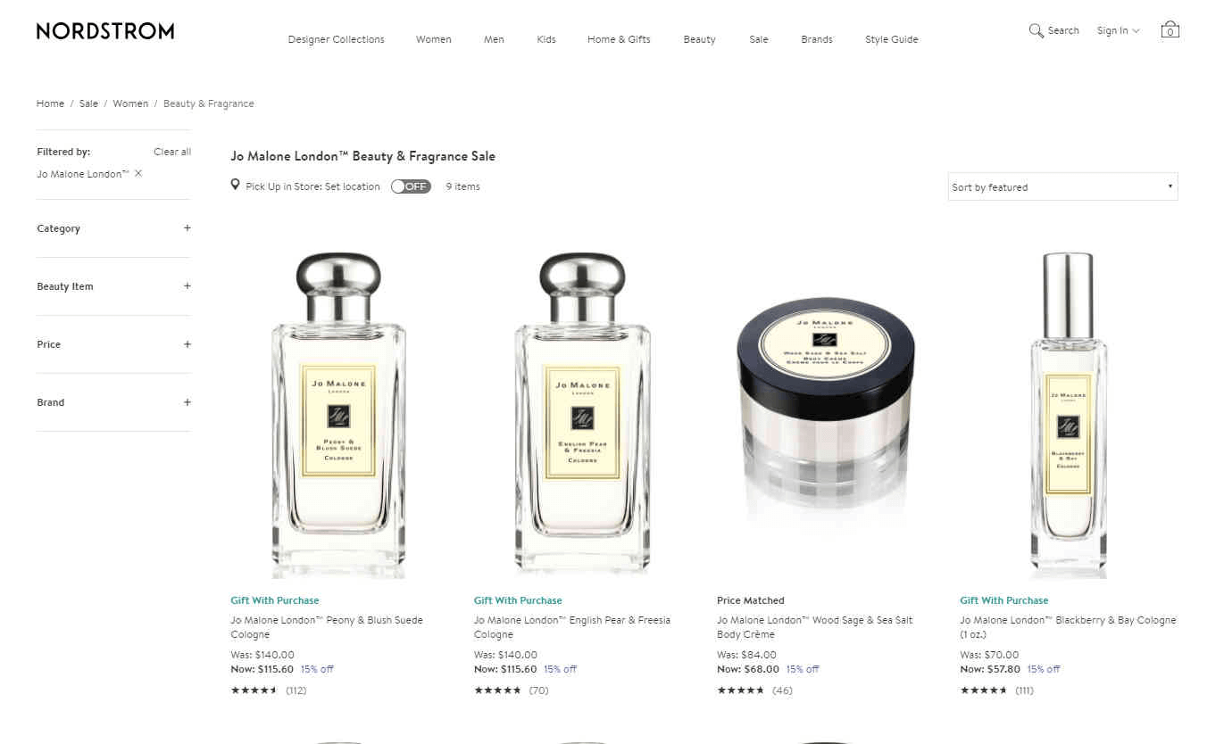 Nordstrom优惠码2026 Jo Malone London祖玛珑香水精选8.5折热卖,满额送3件好礼