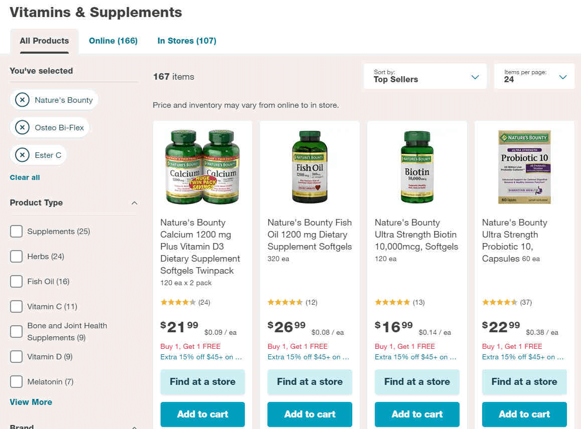 Walgreens优惠码2026 精选Nature’s bounty自然之宝全线买一送一+额外85折热门产品有货-图片1