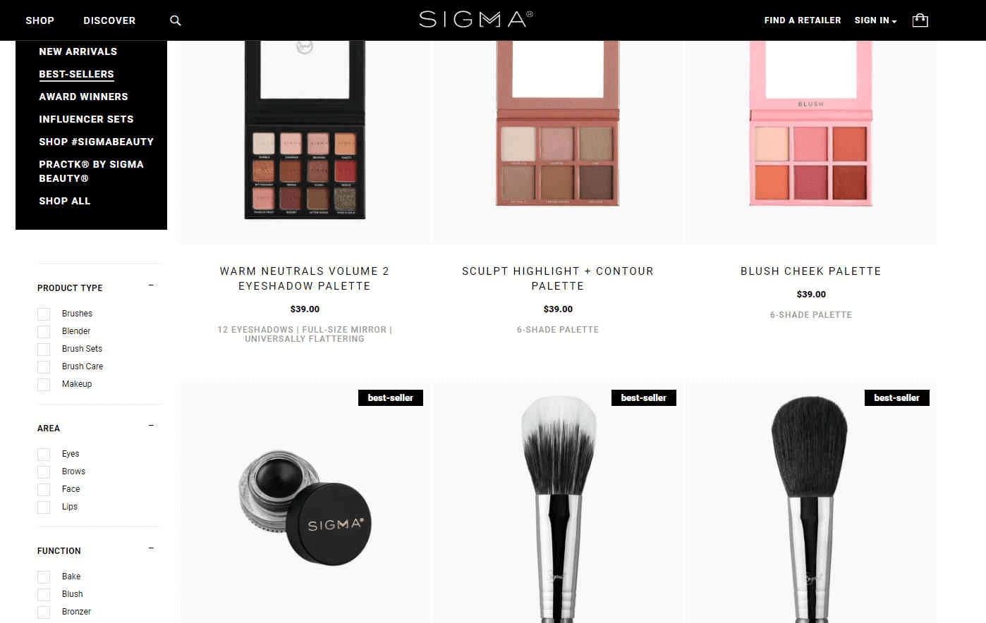 Sigma Beauty优惠码2026 全场美妆及化妆刷额外7折促销折扣区也参加