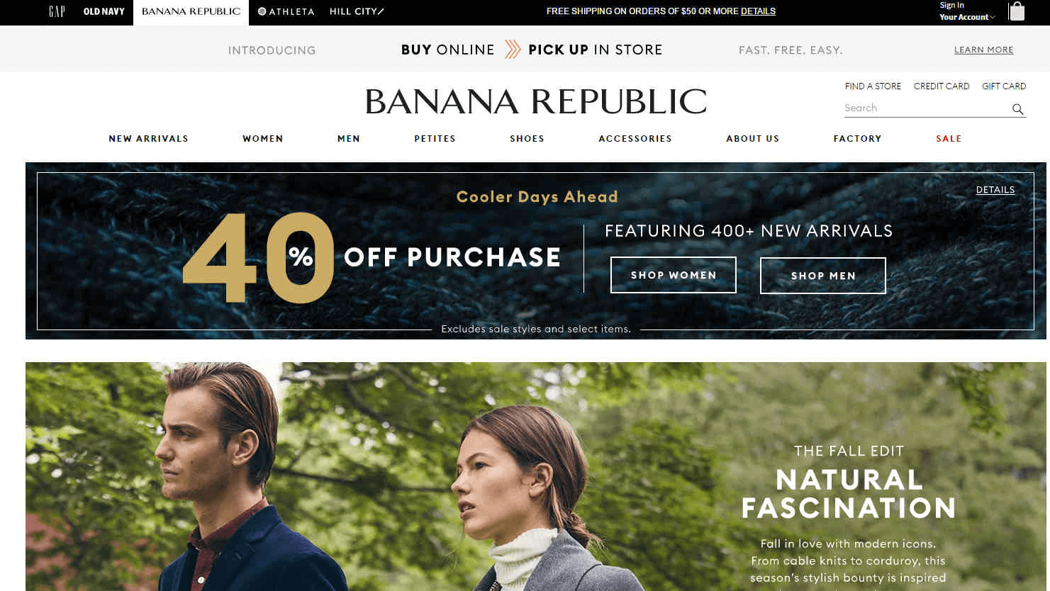 Banana Republic优惠码2026 现有全场正价服饰鞋包6折促销满额免邮