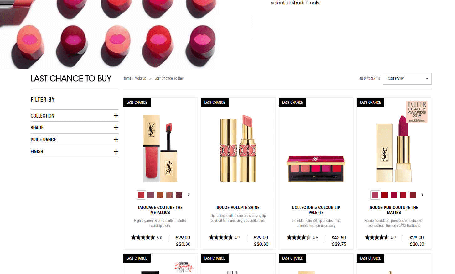 ysl beauty折扣码2026 last chance to buy 低至六七折 满75送奢华手链