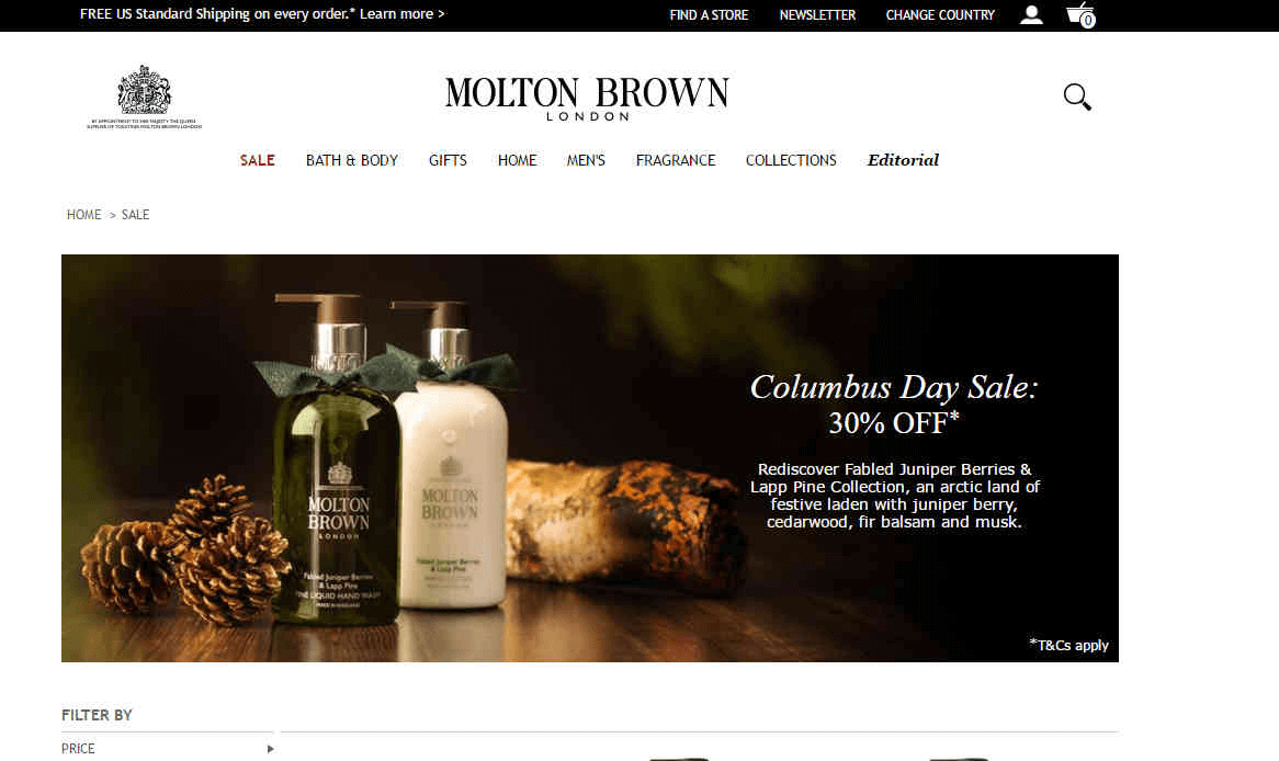 Molton Brown优惠码2026 哥伦布日精选洗护产品7折促销美国免邮