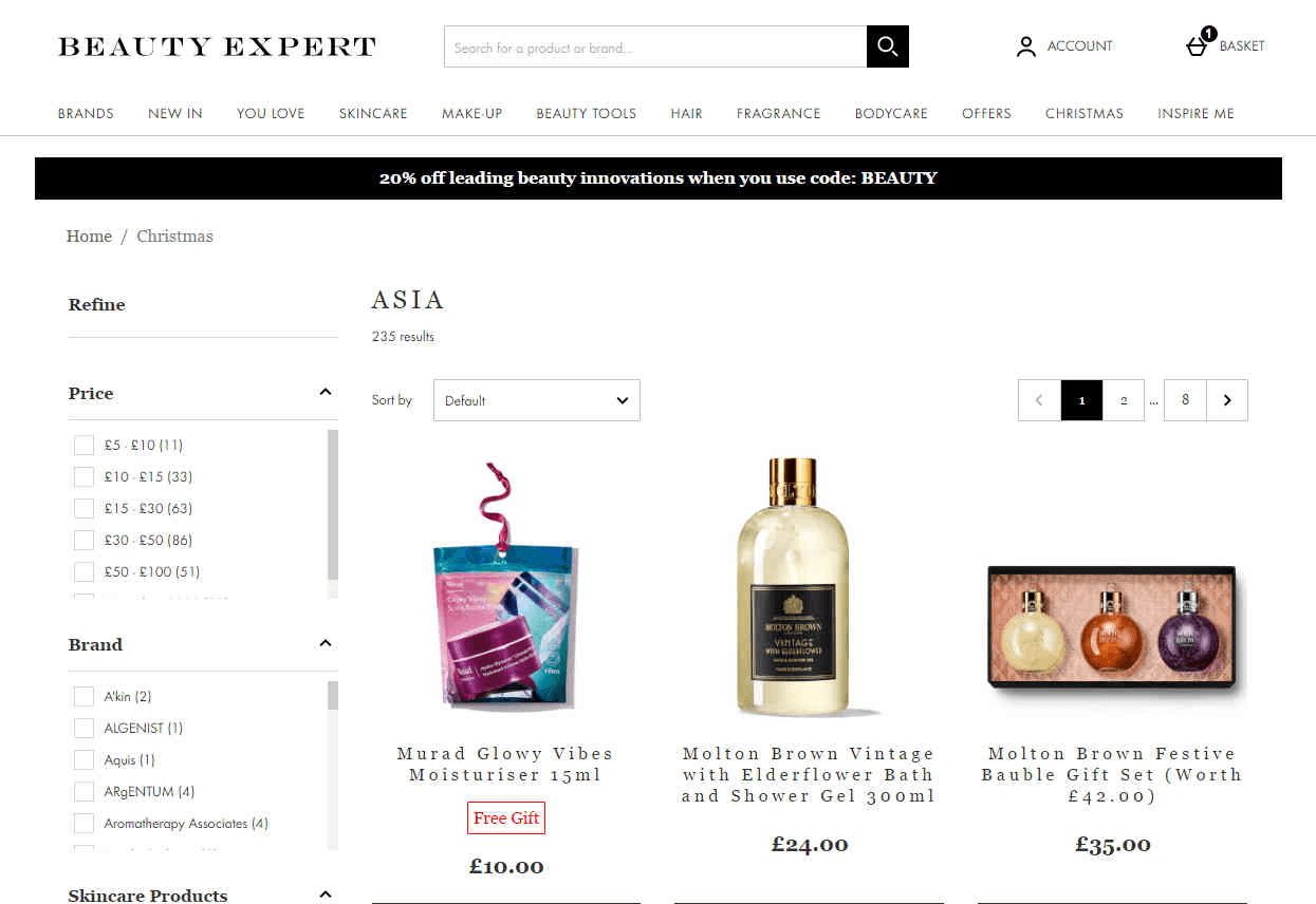 Beauty Expert折扣码2026 现有精选圣诞限定商品无门槛78折促销直邮国内+支持支付宝付款-图片1