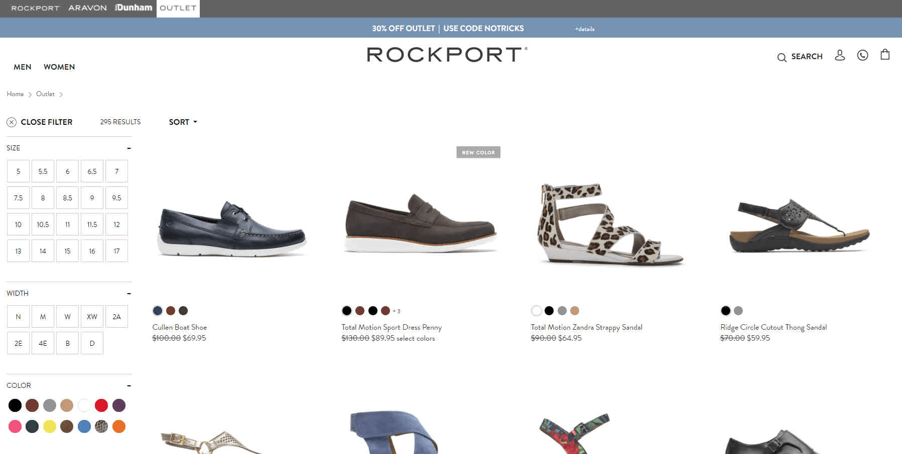 Rockport优惠码2026 现折扣区所有产品额外7折促销美国免邮