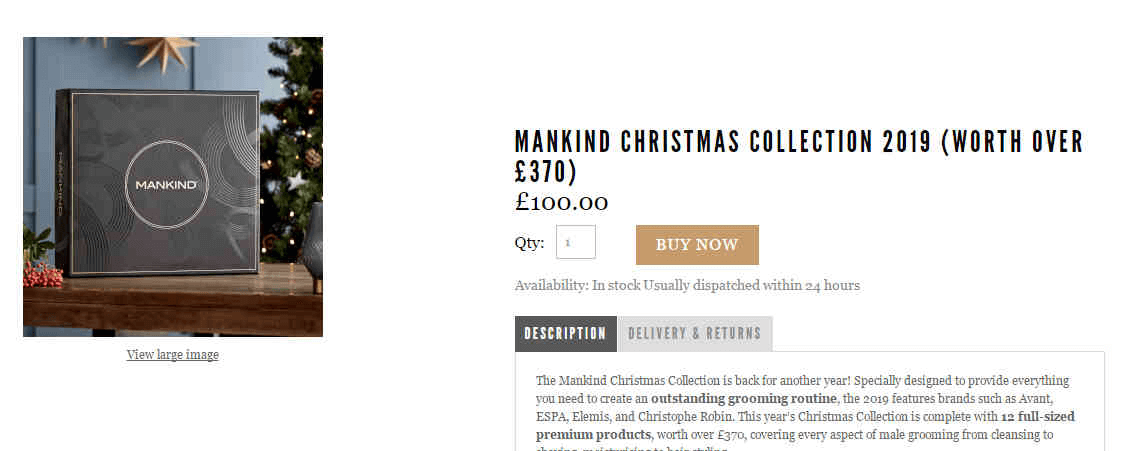 Mankind 2019圣诞礼盒（价值£370）售价£100 直邮到手约918元+支持支付宝付款-图片1