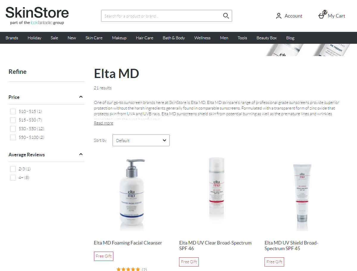 Skinstore优惠码2026 Elta MD护肤品全线7折促销收氨基酸洁面，防晒霜等-图片1