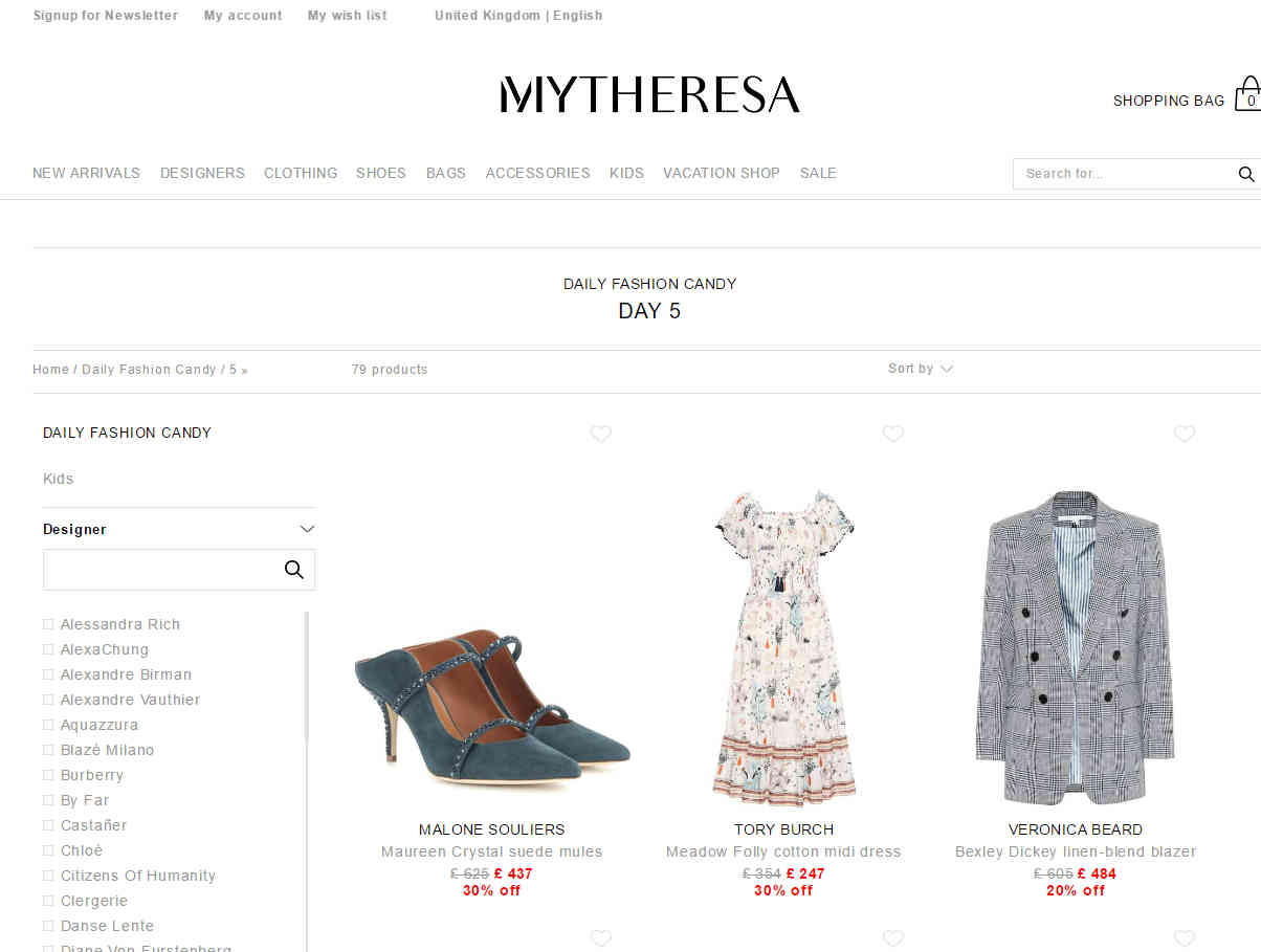 Mytheresa优惠码2026 现有时尚蜜糖闪促第5天精选80件大牌单品低至7折促销