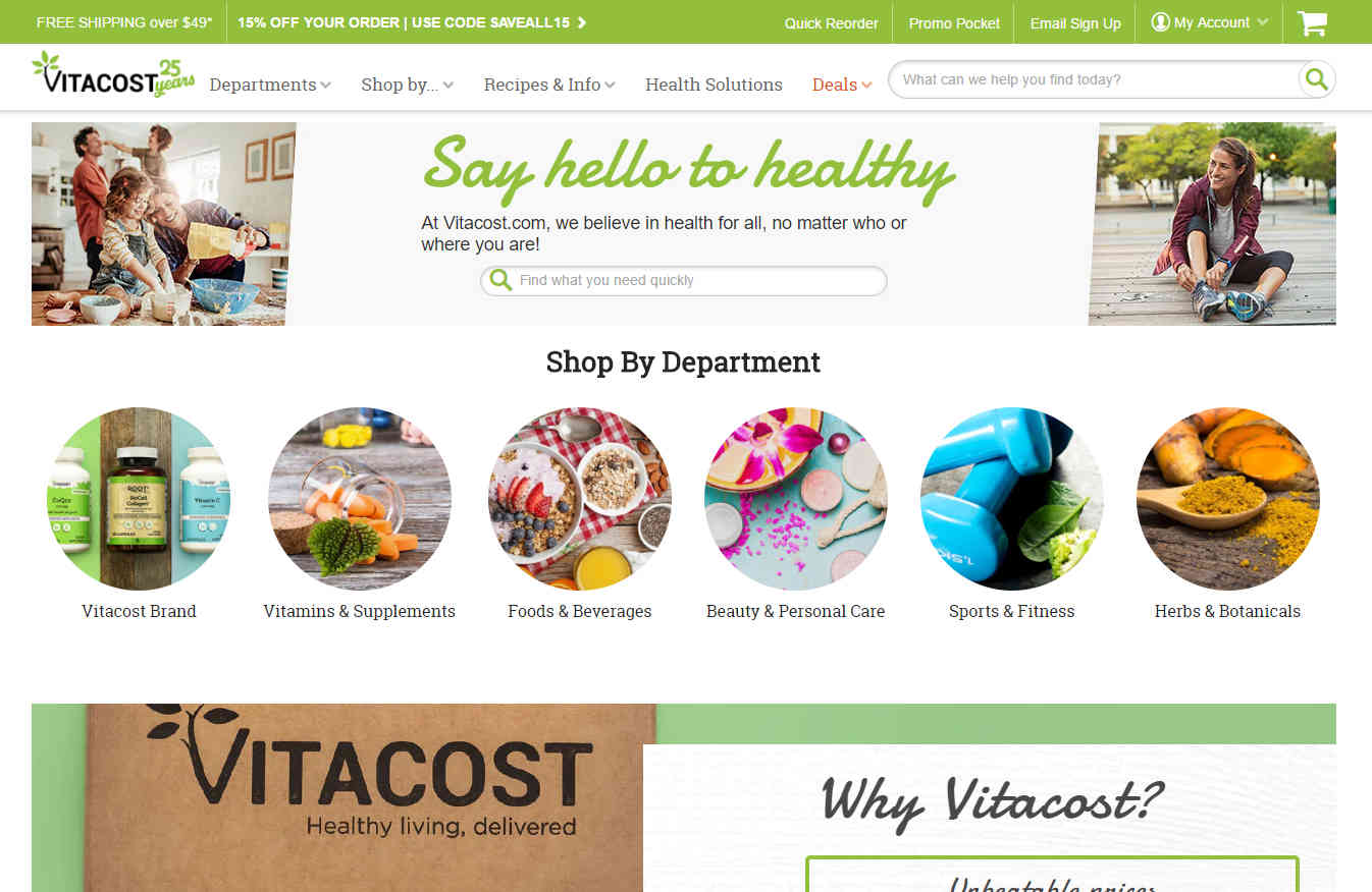 VitaCost优惠码2026 全场商品无门槛额外85折促销满额免邮
