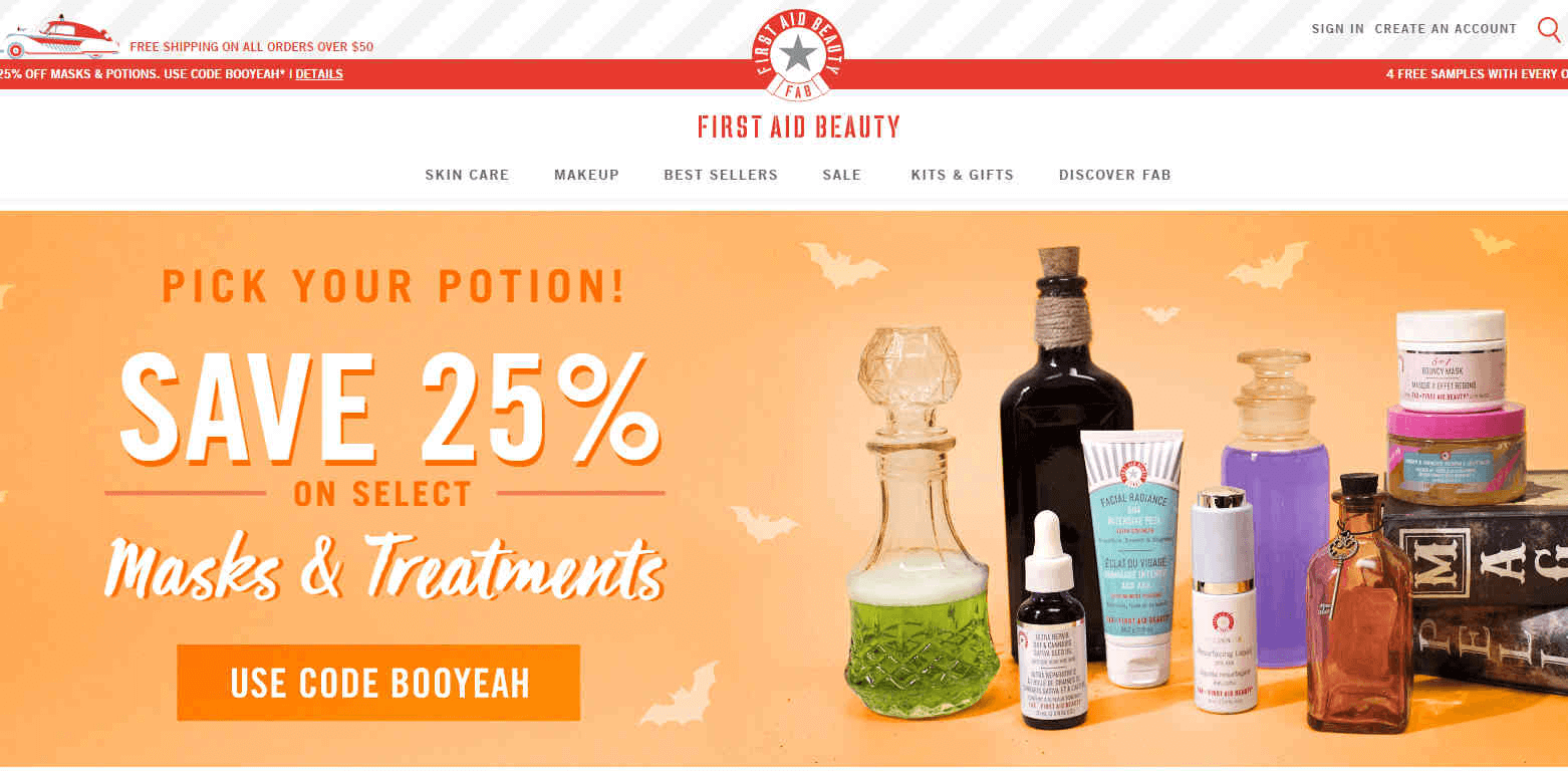 First Aid Beauty优惠码2026 现有精选面膜等修复产品7.5折促销其他正价商品满$30享8折