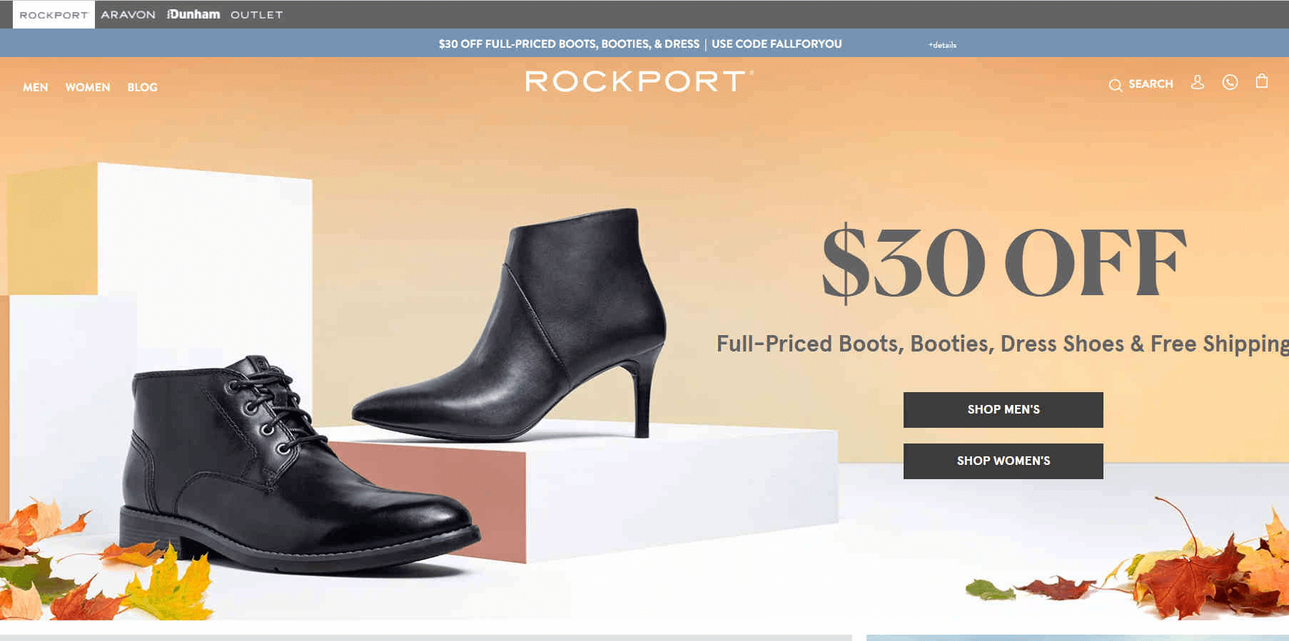 Rockport优惠码2026 现有精选鞋品立减促销折扣区商品第二件半价