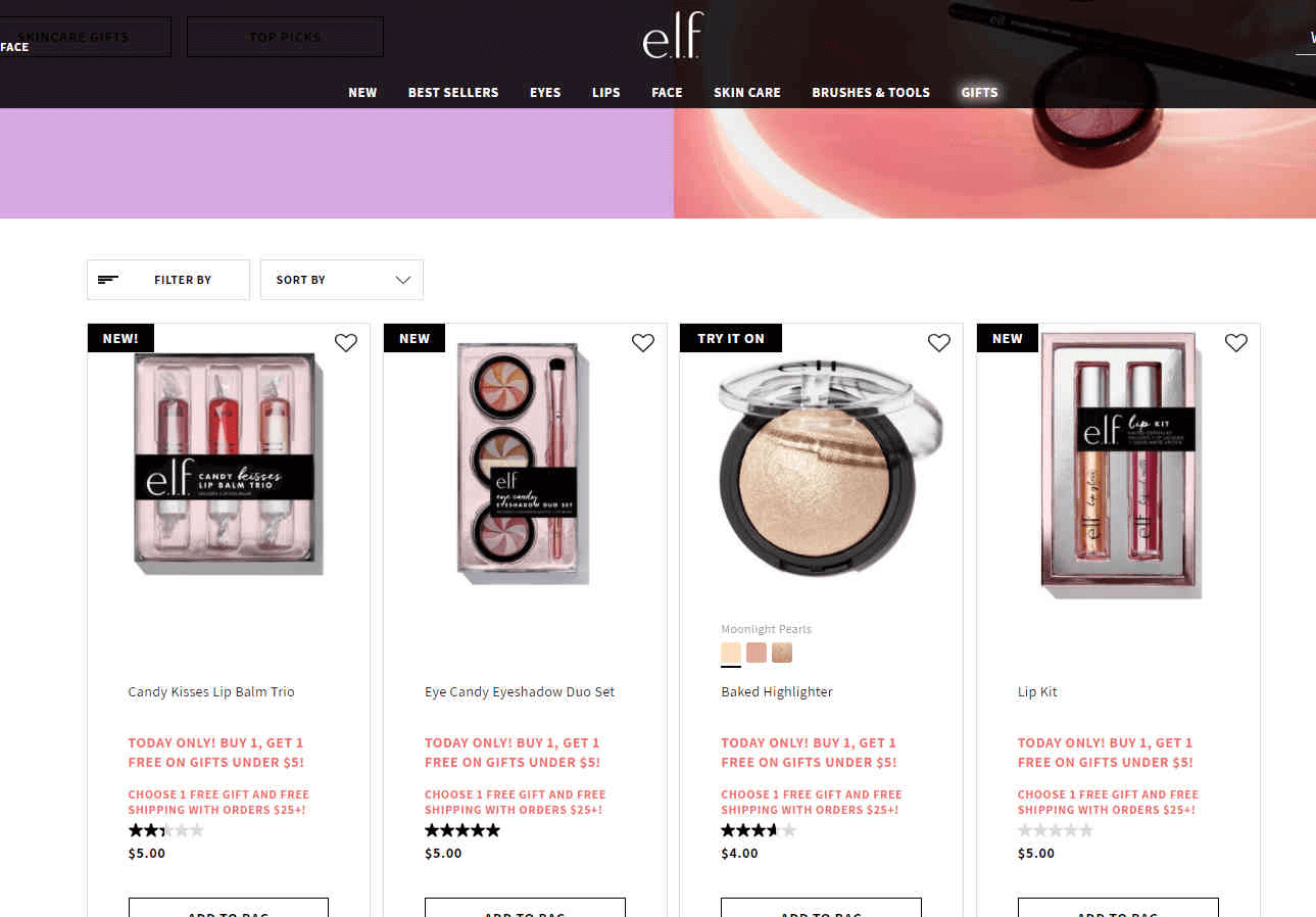 e.l.f.优惠码2026 ELF美国官网精选美妆产品买一送一满额免邮