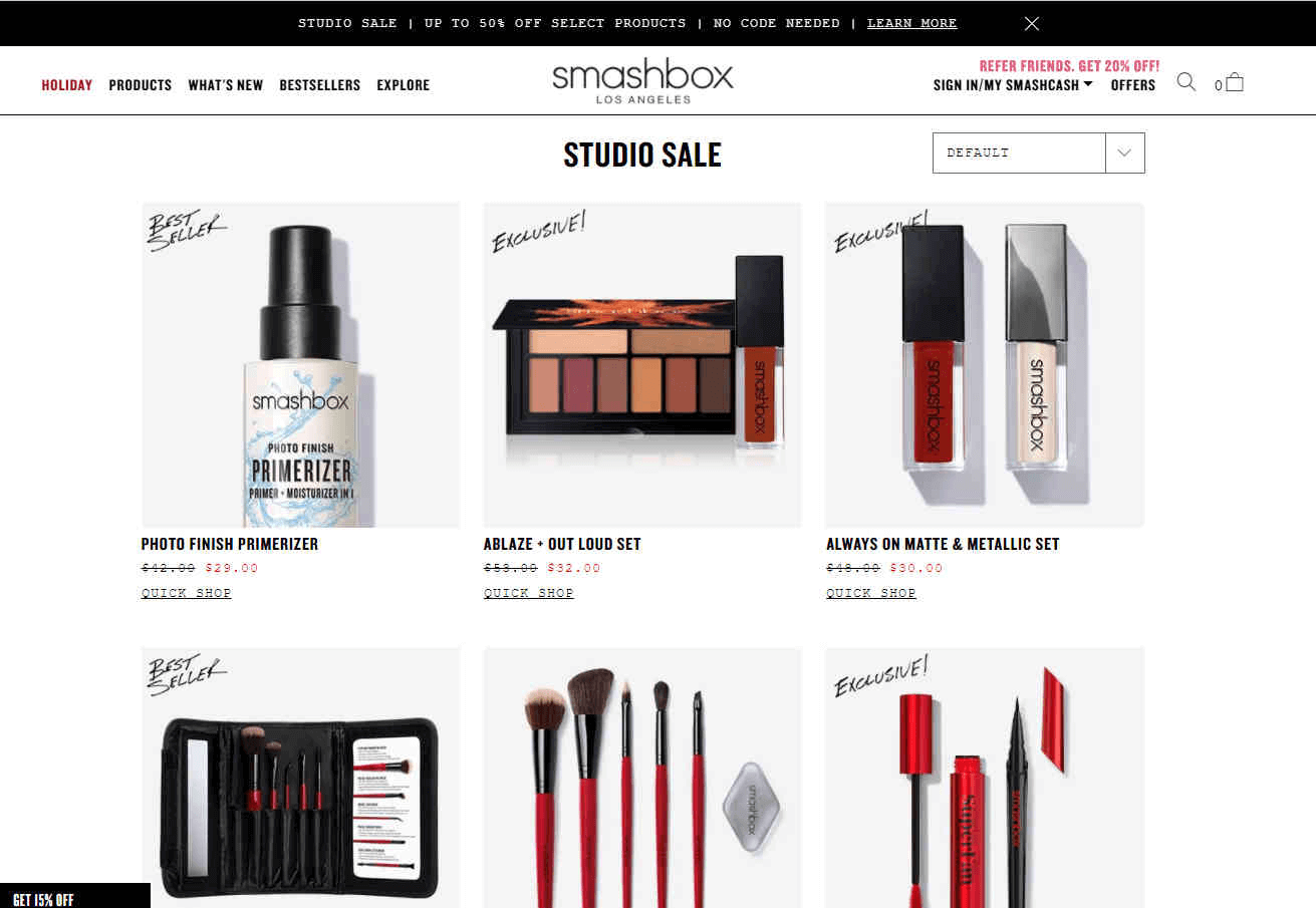 Smashbox优惠码2026 双十一精选商品低至4折促销美境免邮