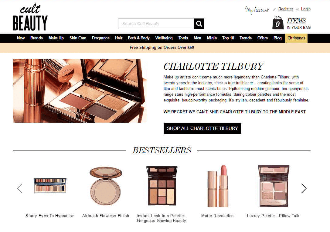 Cult Beauty优惠码2026 Charlotte Tilbury全线最高享额外8折+退税83折促销收PT/各种限量