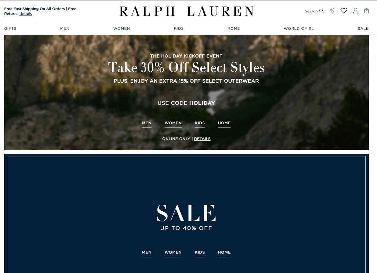 Ralph Lauren优惠码2026 拉夫劳伦官网现有精选服饰无门槛额外7折+额外8.5折促销限时免邮