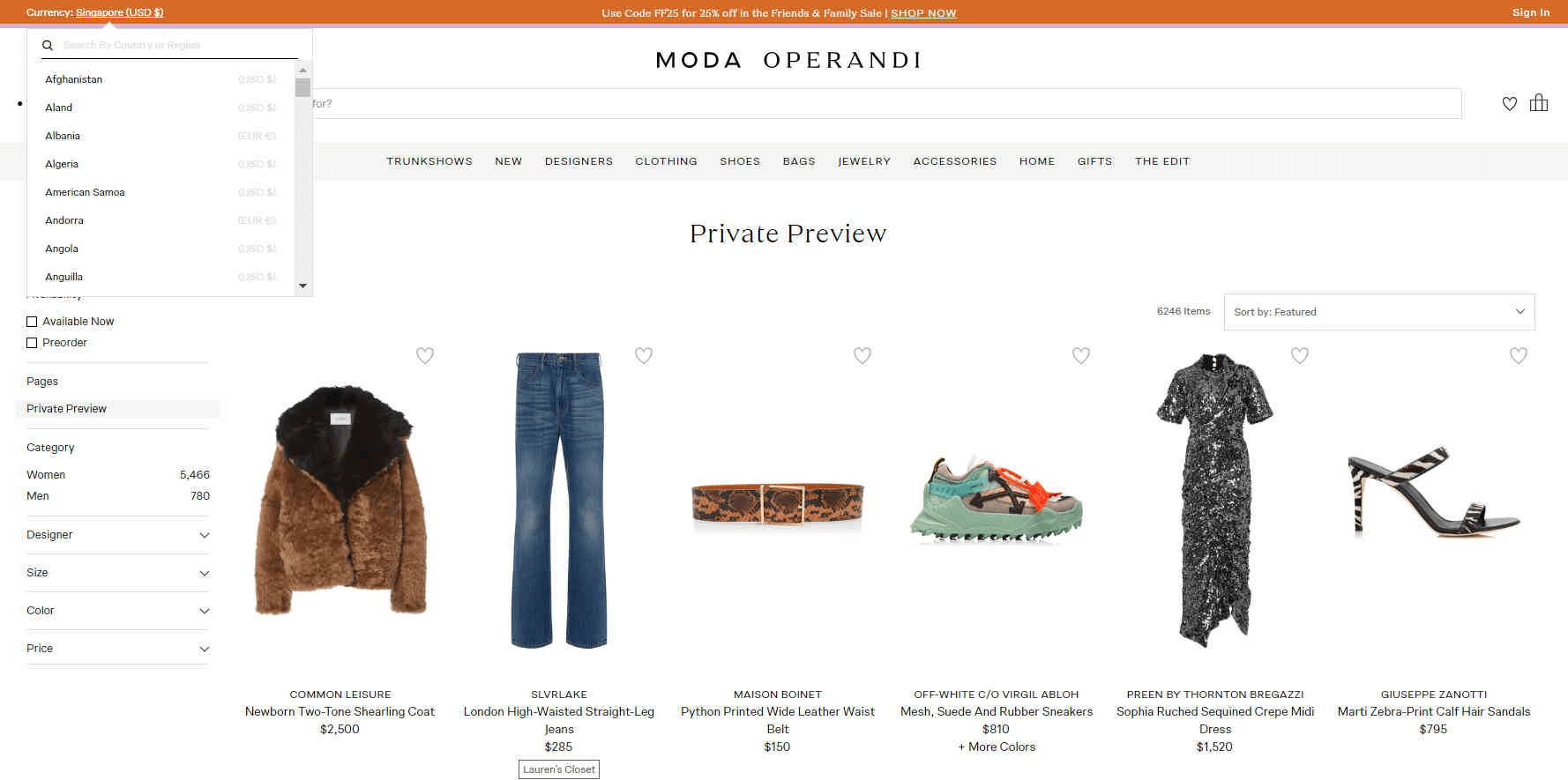 Moda Operandi优惠码2026 亲友会全场大牌7.5折热卖 OW$运动鞋232，BOYY$701 By Far、TB都参加