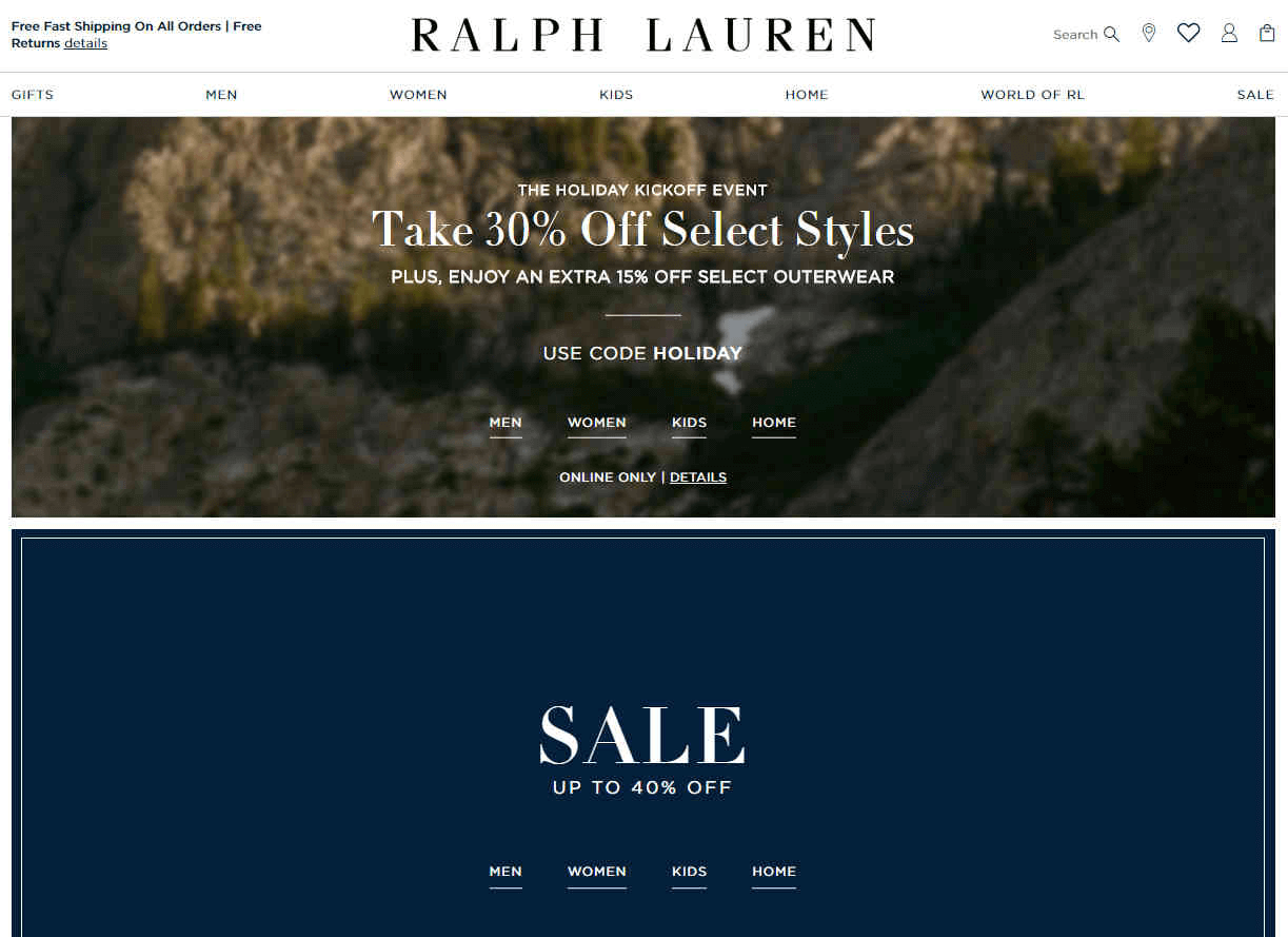 Ralph Lauren优惠码2026 拉夫劳伦官网现有精选服饰无门槛额外7折+额外8.5折促销限时免邮