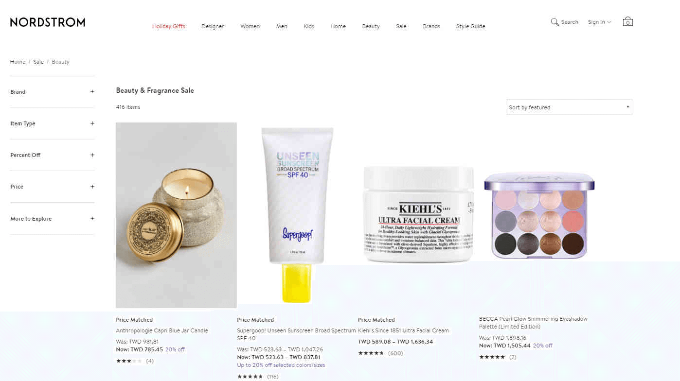 Nordstrom优惠码2026 现有一波科颜氏、ERNO LASZLO、NUFACE等美妆产品低至8折促销有套装参加