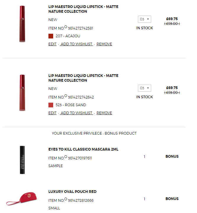 Giorgio Armani Beauty折扣码2026 阿玛尼英国全线75折+满£80送礼包限时一天-图片2