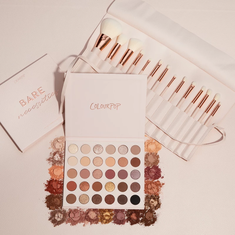 ColourPop折扣码2026 卡拉泡泡30色大盘Bare Necessities售价,眼影盘+化妆刷仅售-图片2