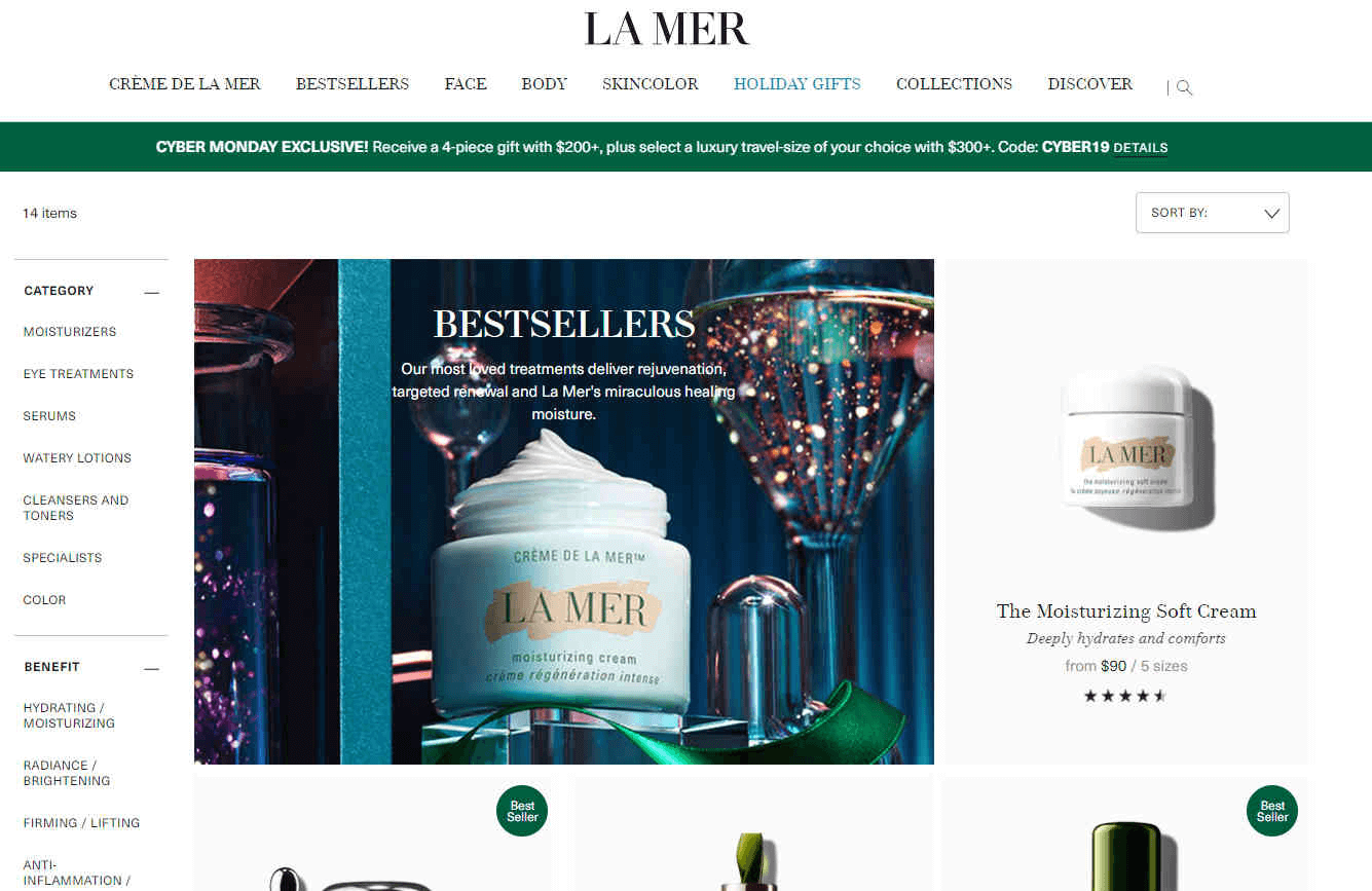 La Mer折扣码2026 海蓝之谜美国官网满0送护肤4件套+满0旅行装浓缩精华15ml补货