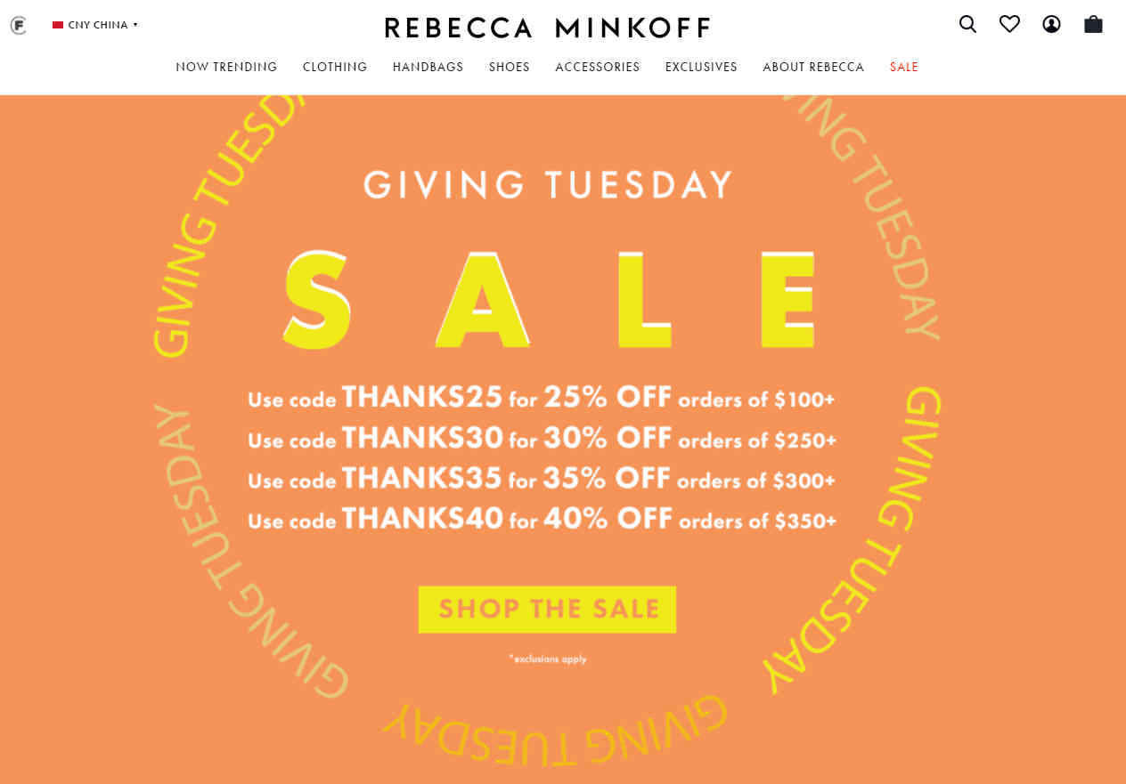 Rebecca Minkoff折扣码2026 网一全场最高享额外6折美境免邮