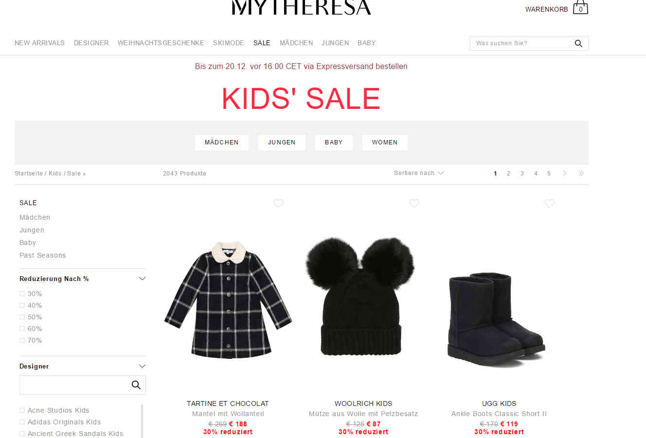 Mytheresa优惠码2026 现有精选童装低至5折促销仅限欧洲站点