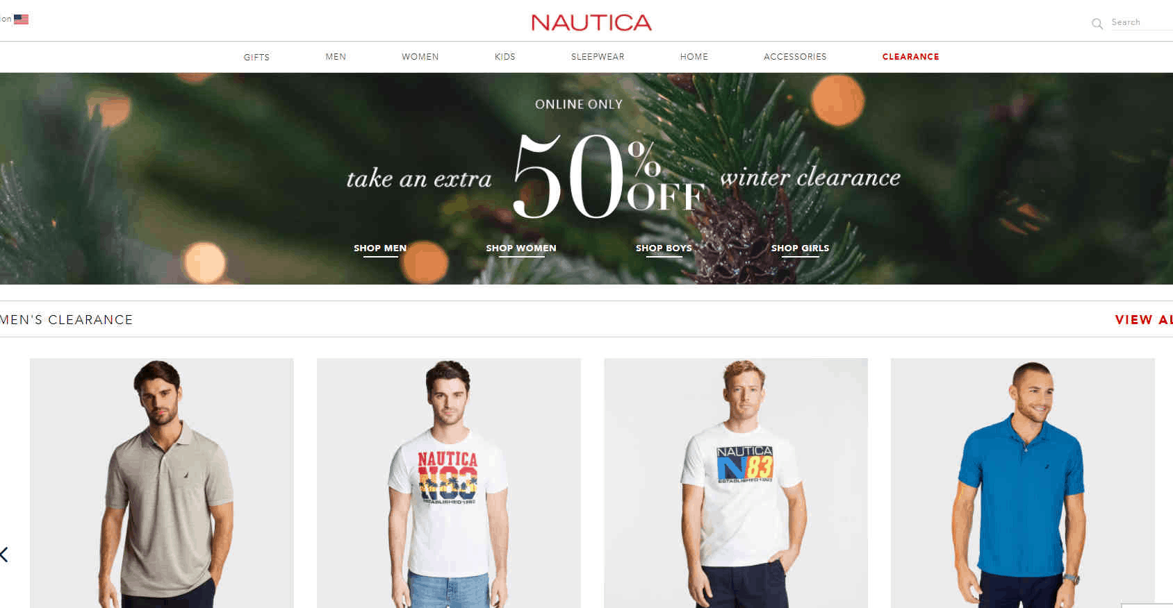 Nautica优惠码2026 全场清仓区额外5折+额外85折促销满额免邮