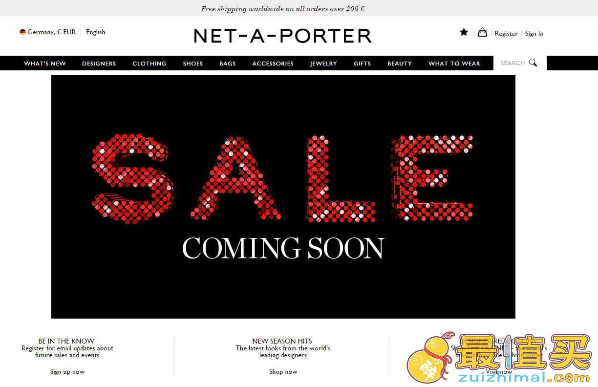 Net-a-porter优惠码2026 德国站年终大促精选服饰鞋包低至5折促销邮寄港澳额外退税