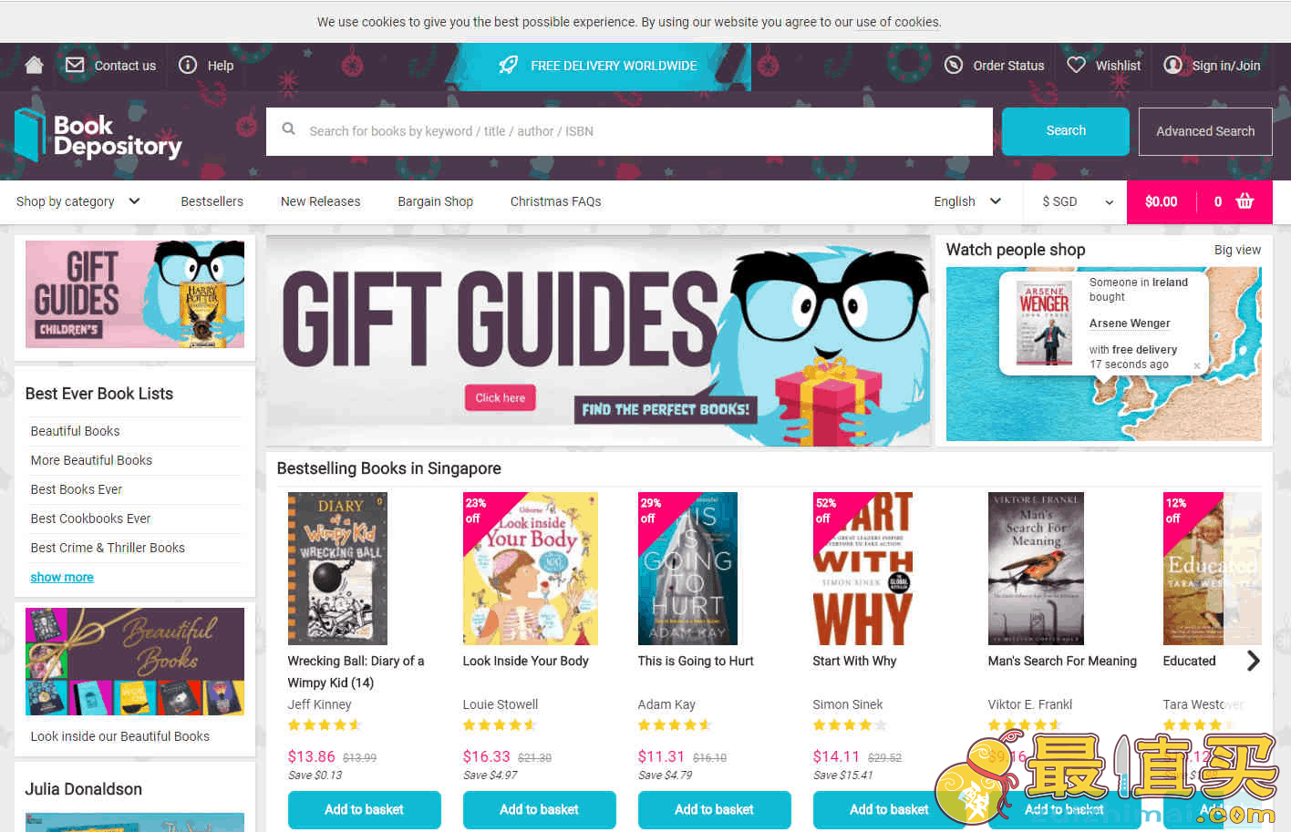 Book Depository优惠码2026 双十二精选畅销图书全球免邮部分叠加额外8.5折