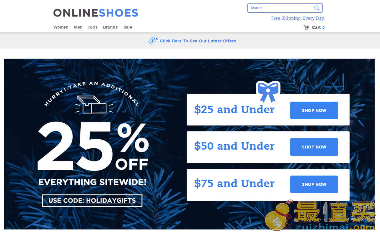 Onlineshoes优惠码2026 全场额外七五折促销美国免邮
